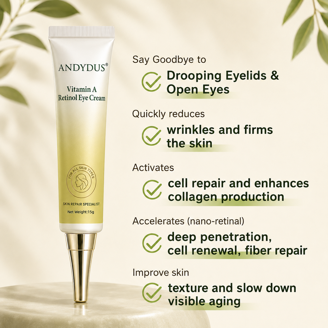 Last Day Promotion 50% OFF：Andydus® Vitamin A Retinol Eye cream